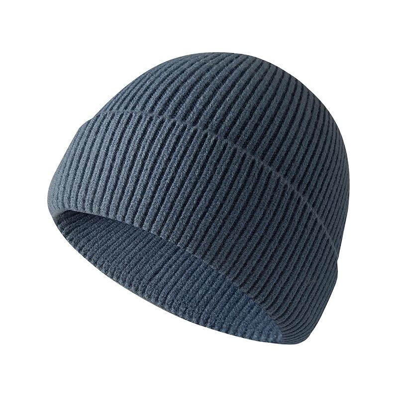 Light Board Hat Men's Autumn and Winter Solid Color Wool Hat Knitted Pullover Hat Warm Ear Protector Cold Hat Street Dance Hat Tide