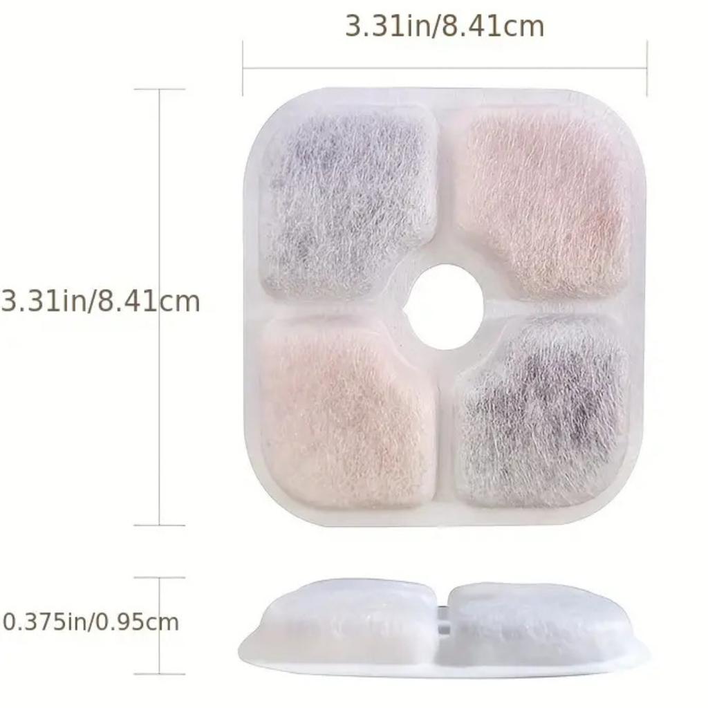 16-Pack Replacement Filters for Cat Smart Fountain Pet Water Dispenser Filter 8.5*8.5*0.9CM 16 Pet Filter Cartridges + 2