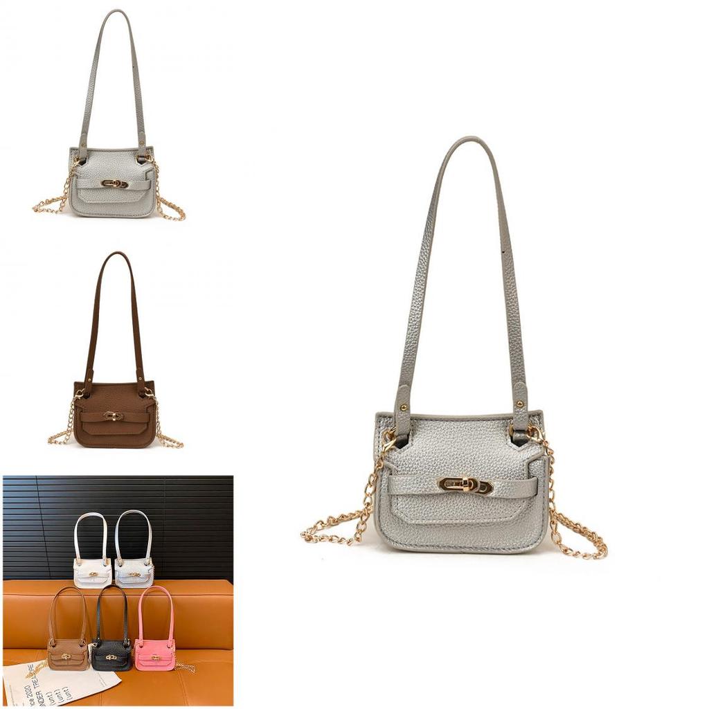 Simple Solid Color Shoulder Crossbody Bag With Chain Design For Daily Use