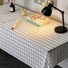 Table Cloth Waterproof Oil Proof Minimalist Fashionable Decorative White Plaid Tablecloth Table