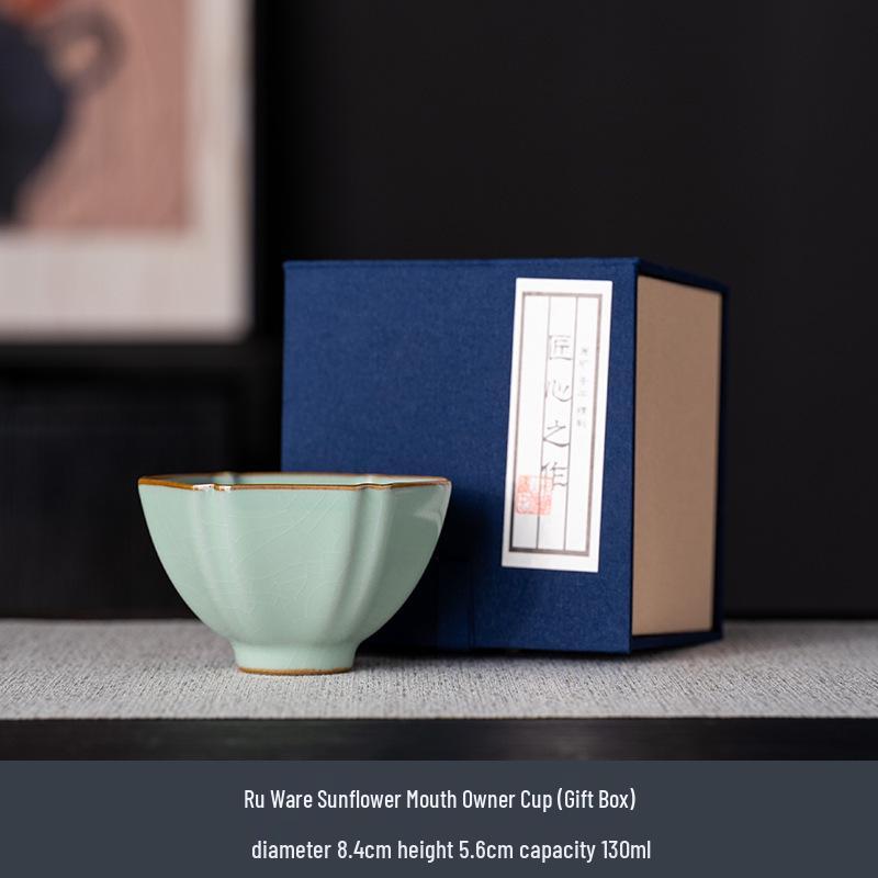 Sky Blue Ru Porcelain Gongfu Tea Master Cup - Personal Tea Tasting Set