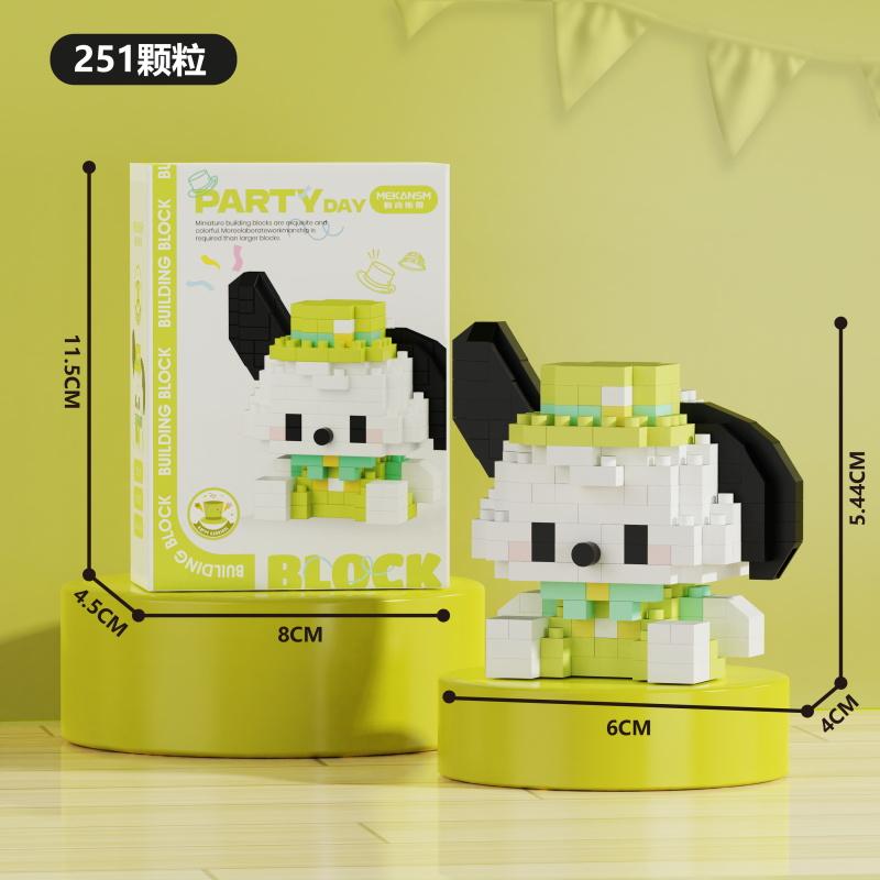 MINISO Sanrio Παιχνίδια Τουβλάκια Δόμησης Μικρο Διαμαντένια Τουβλάκια Disney Hello Kitty Kuromi Πάντα Μπλοκ Montessori Για Παιδιά Δώρα