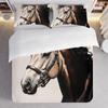 3-Piece Bedding Pillowcase Quilt Cover Set Realistic Style Horse 2D Digital Printing Suitable For Bedroom Dormitory Decoration