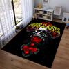 Guns N' Roses Skull with Roses Rug Non-slip rug suitable for living room and bedroom sofas