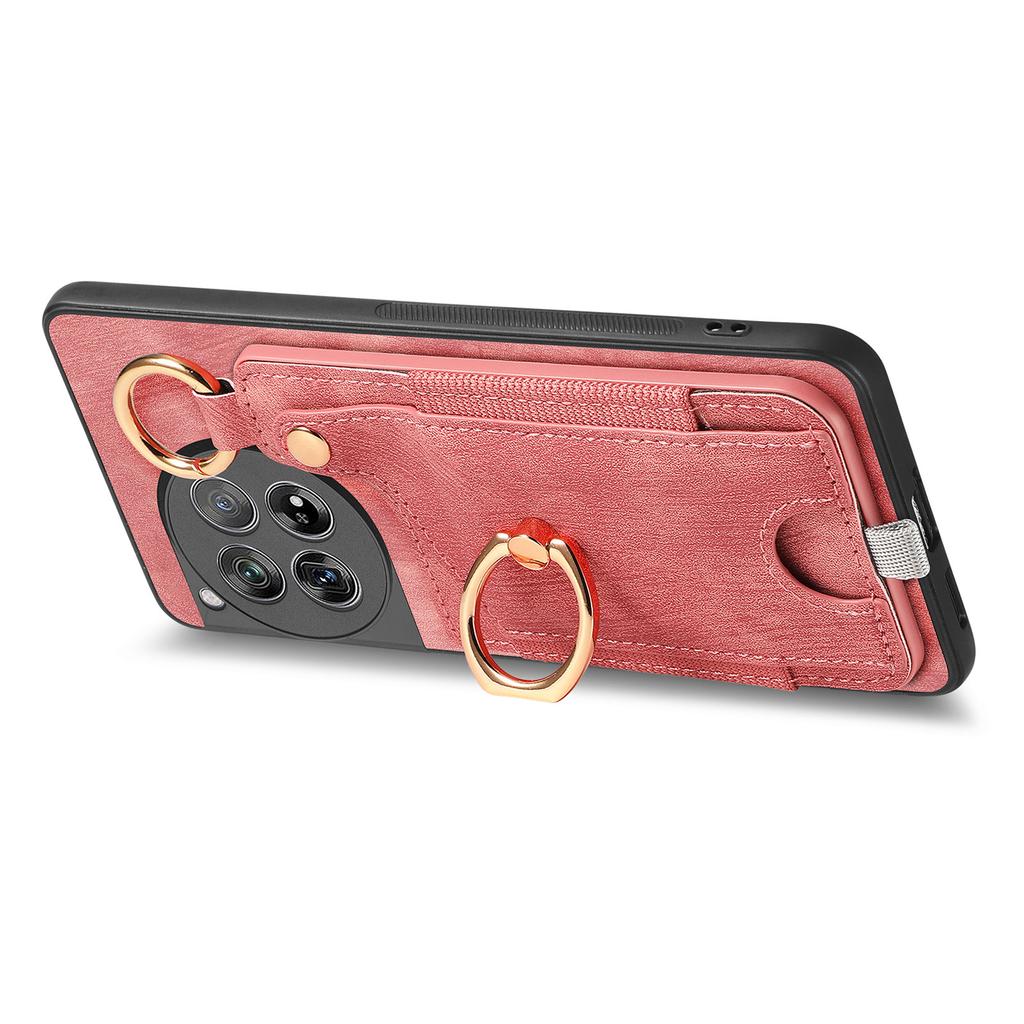 D6 For OnePlus 12 5G Case Leather+TPU Phone Cover with Ring Kickstand Card Bag