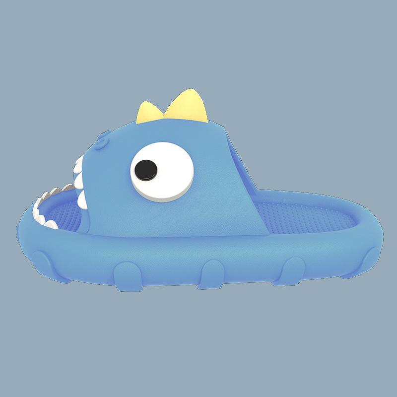 

Мультяшные тапочки детские женские летние парные домашние толстая подошва противоскользящие антибактериальные родитель-ребенок сандалии акулы для дома детские 220 inner length 22cm озеро синий