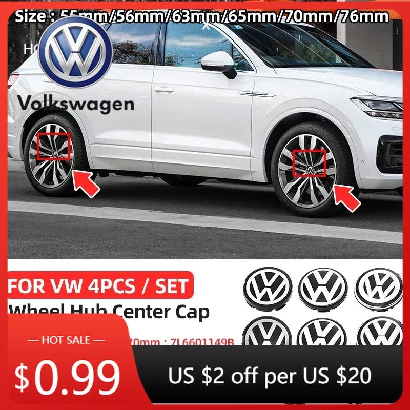 For VOLKSWAGEN VW 2025 Hot 4pcs Car Wheel Center Cover Stickers Hub Cap Auto decoration accessories For Volkswagen R Golf 4 Moti