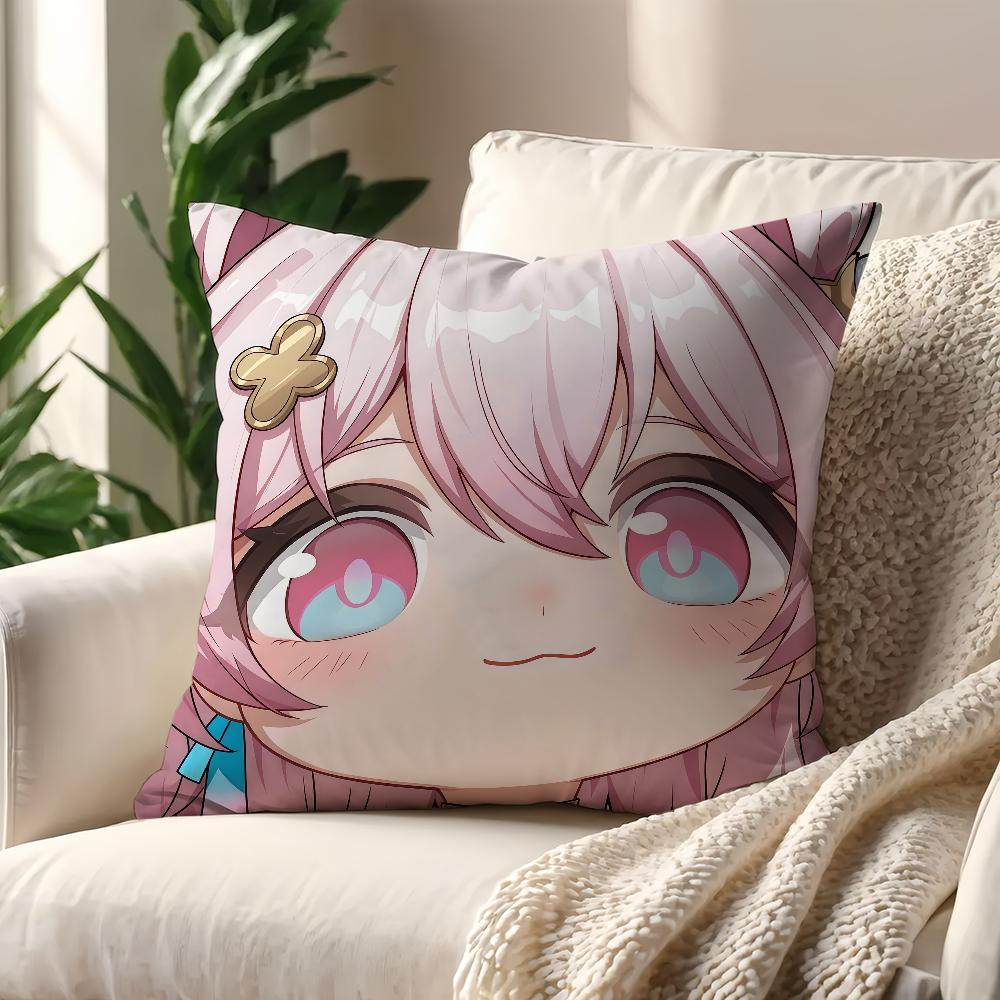 Honkai Star Rail Face Cute Q-version Cushion Cover Pillow Cover Decoration Room Home Sofa Living Office Car Nordic Simplicity