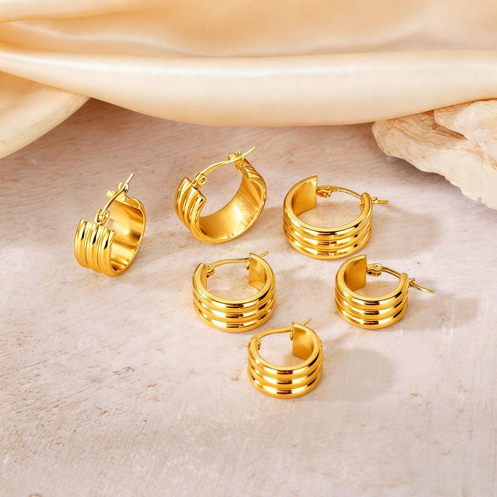 2025 Hot-Selling Titanium Steel Large Hoop Earrings - Simple Round Wire Design