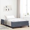 Box Spring Bed with Mattress Dark Gray 120 x 190 cm Fabric