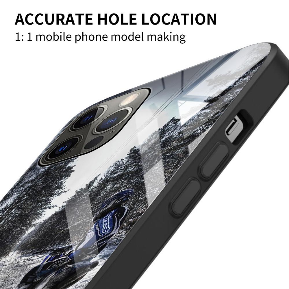 Custodia in vetro temperato per moto da cross e sport per iPhone 12, 11 Pro Max, 13, 12 Mini, Fundas X Xr Xs Max, 8, 7, 6s Plus, Shell Fundas