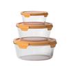 BURNELL Round Heat-Resistant Glass Food Storage Set, 3-Piece