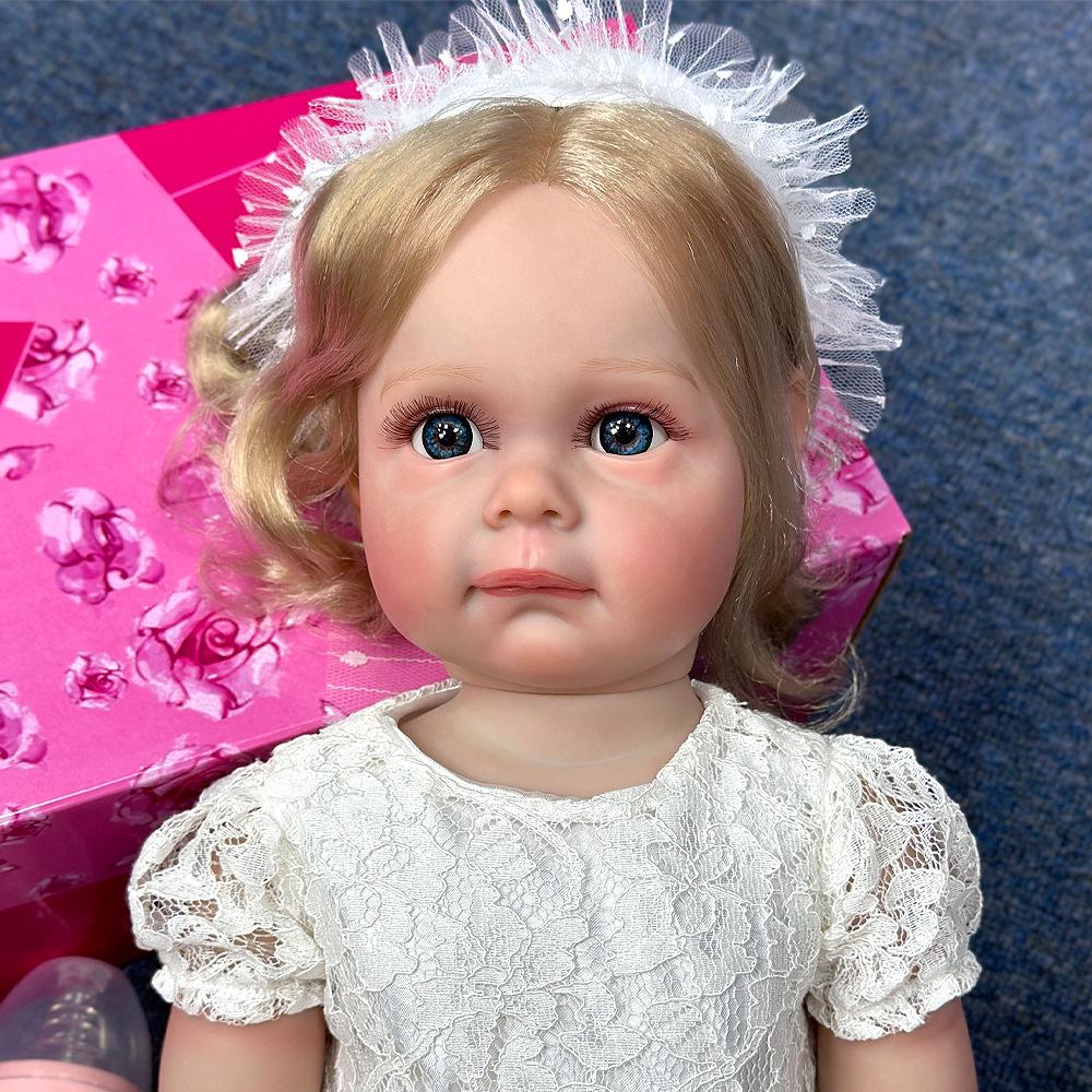 22" Lifelike Reborn Girl Doll - Full Soft Vinyl Body Simulation Baby Doll
