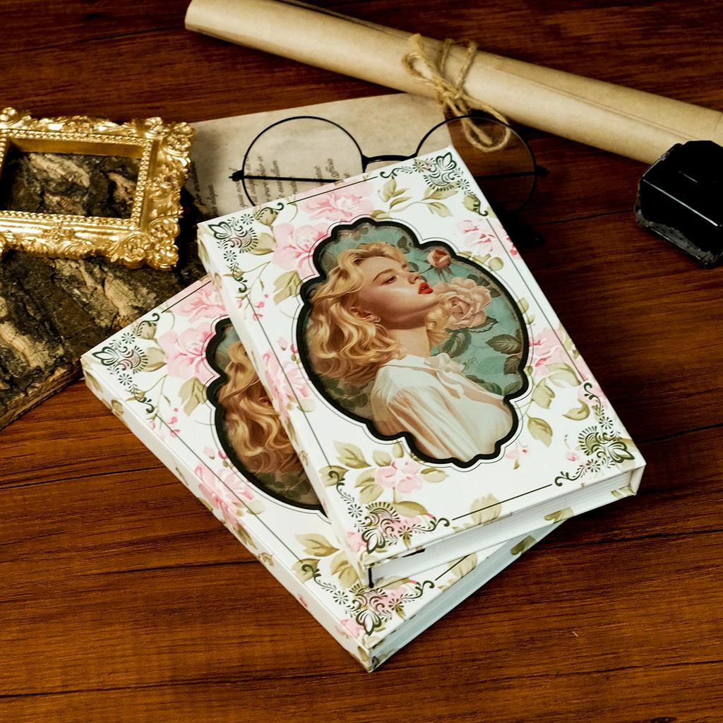Romantic Rose Girl Series Retro Style High Value Hard Shell Portable Magnetic Notebook