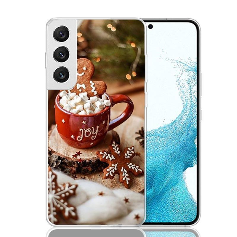Winter Coffee Christmas Phone Case For Samsung Galaxy S26 Ultra S23 S24 S25 Edge S20 FE S21 S22 Plus Soft Print Shell Cover Fund