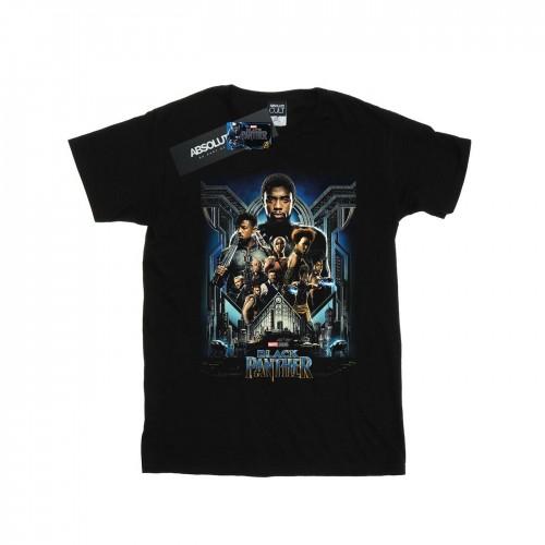 Marvel Womens/Ladies Black Panther Movie Poster Cotton Boyfriend T-Shirt