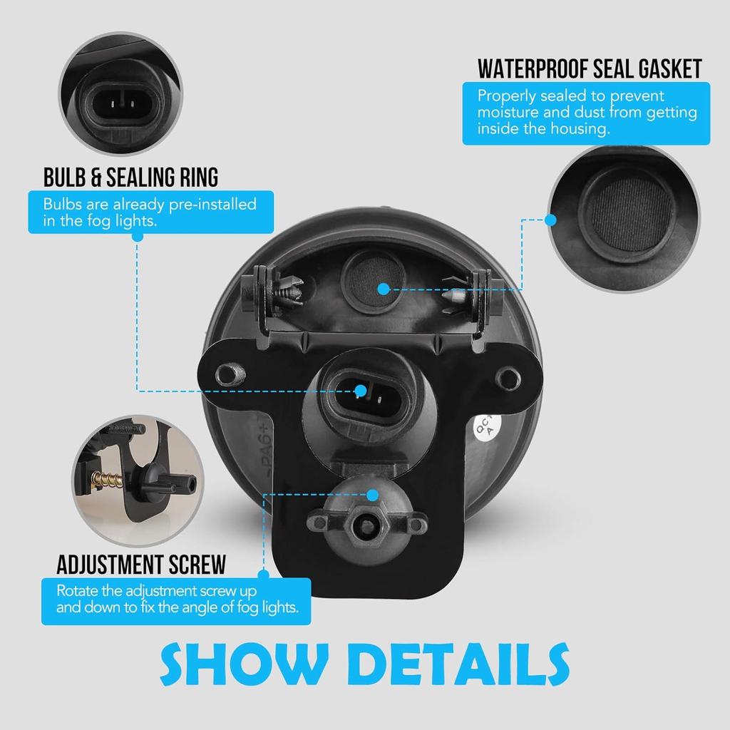 AUTOWIKI Tåkelys Passer Til 2000-2006 Chevy Tahoe Z71, 2004-2006 Chevy Suburban 1500 Z71, 1997-2003 Pontiac Grand Prix, 2000-2005 Pontiac Sunfire