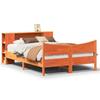 VidaXL Bed Frames Without Mattress Wax Brown 140x190cm Solid Pine Wood, Bedroom Furniture, Double Bed, Bed, 3323307