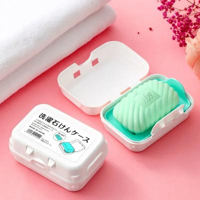 Simple Soap Container  Japan Imported Travel Portable Plastic  Box with Leachable Interlayer Soap Dish for Bathroom On Sale