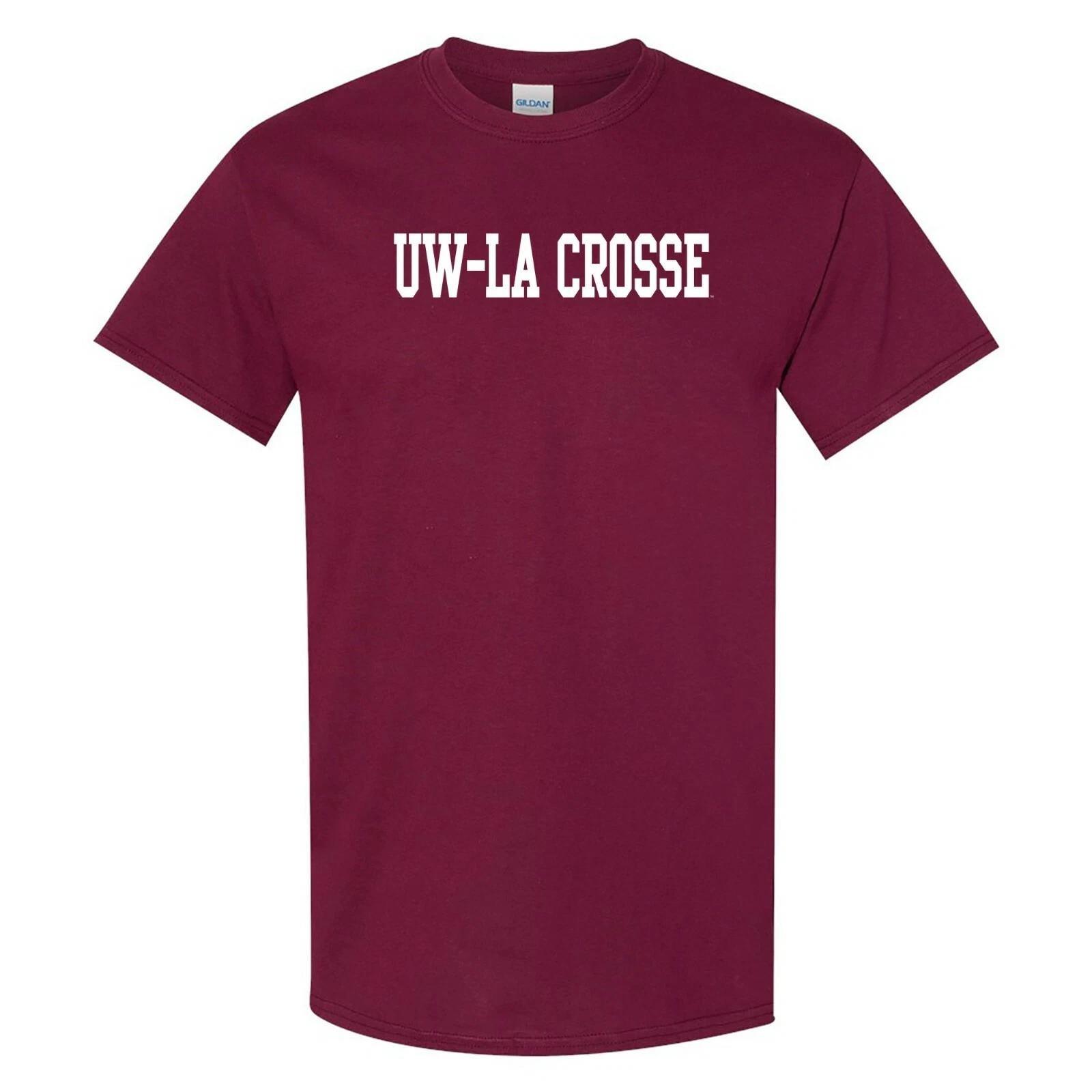 Wisconsin-La Crosse Eagles Basic Block Short Sleeve T-Shirt - Maroon S
