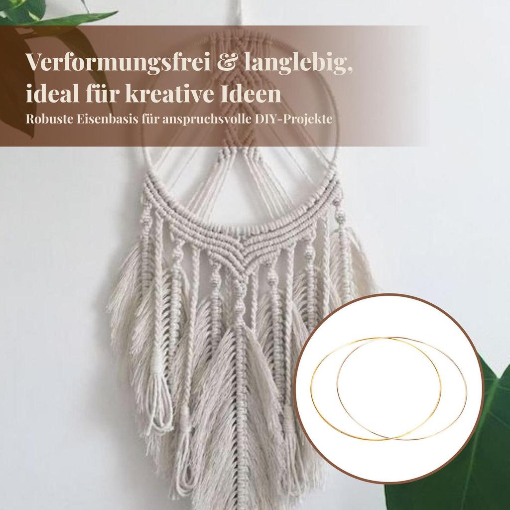 Metal Gold Floral Hoop Handmade Round Wreath Frame Large Circle Rings for Party Wedding and Home Decoration