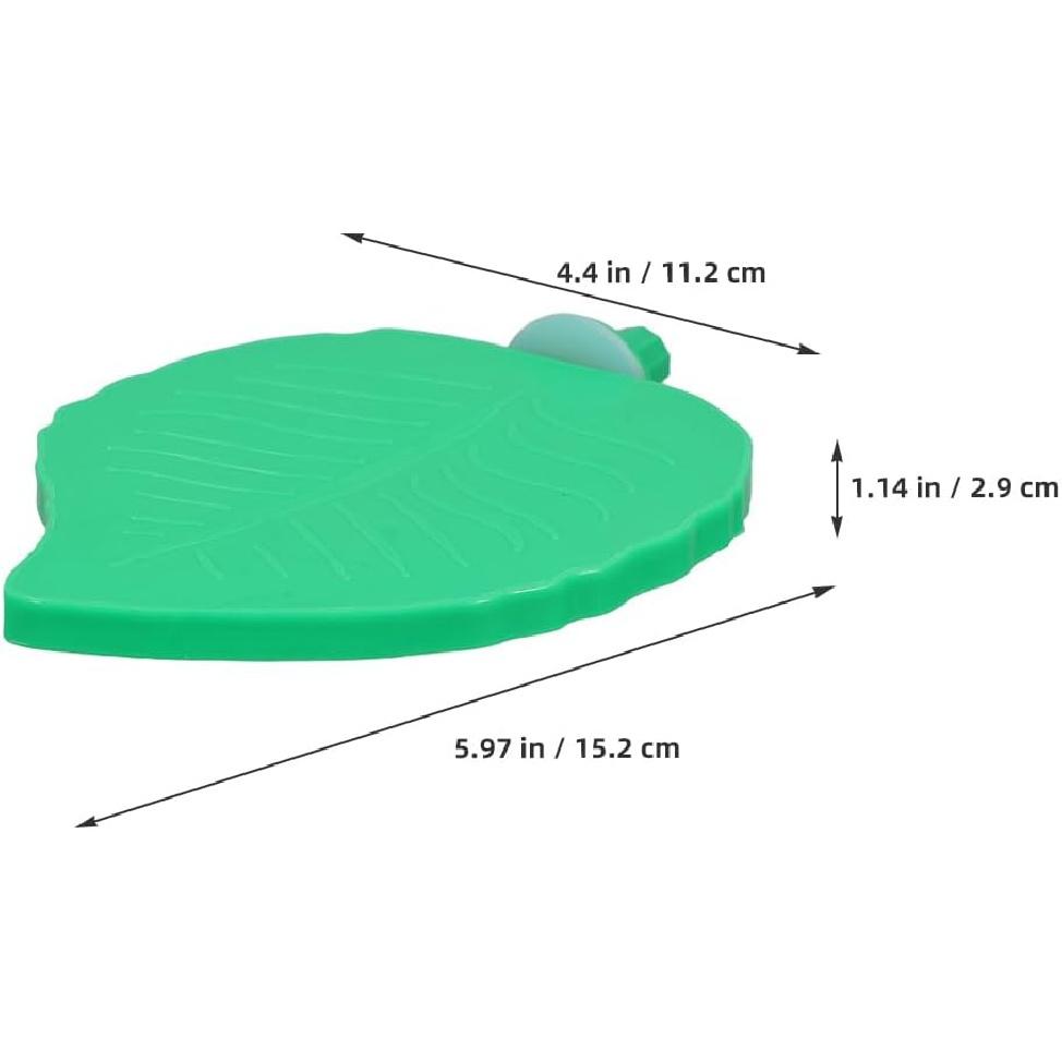 BESPORTBLE Bird Perch Stand Platform: Plastic Green Leave Shape Parrot Platform - Parakeet Cage Accessories Bird Shower Perch Parrot Stand for