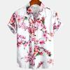 Summer Men's Floral Chinese Style Shirt Short Sleeve Hawaiian Shirts For Men Plus Size Quick Dry Tops Tee Shirt