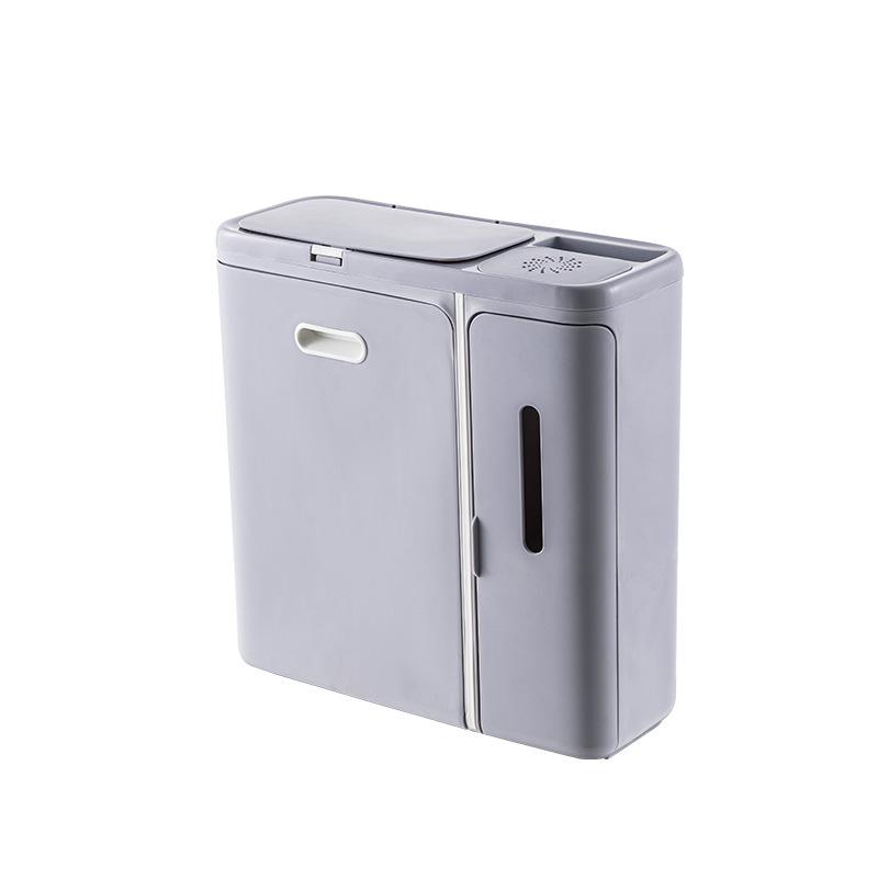 Hanging Trash Can for Kitchen Cabinet Door - Waste Bin with Cover for Bathroom Toilet, Wall Mounted Storage Bucket