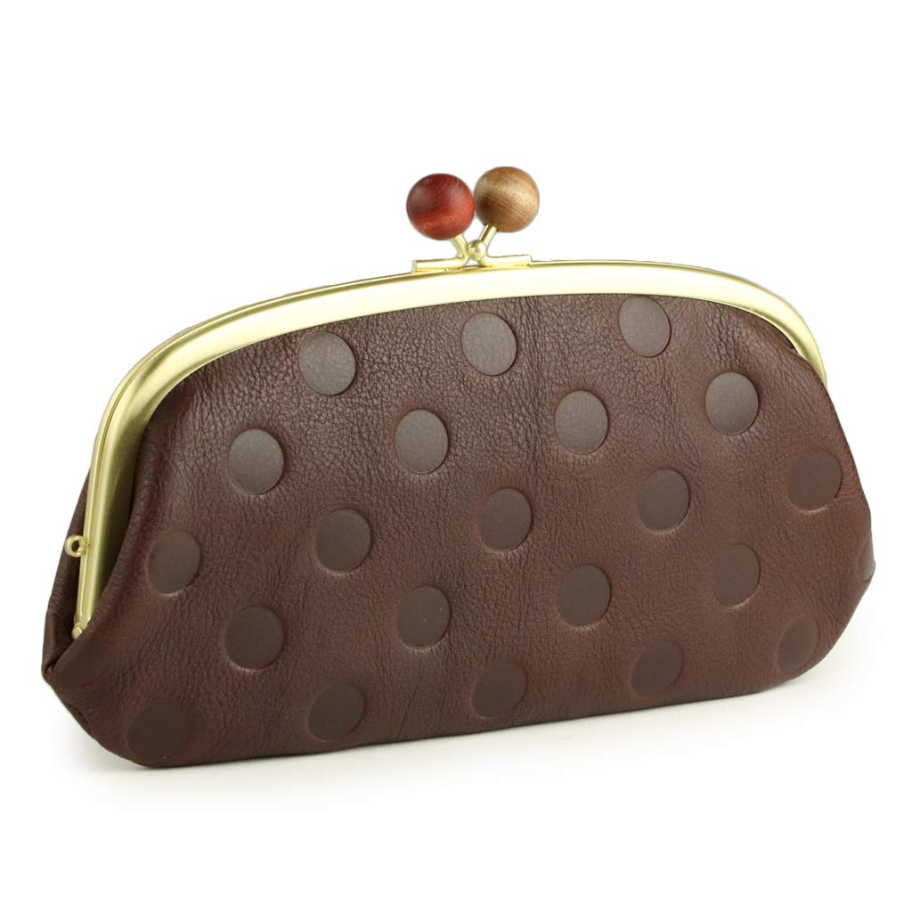 

ARCOLO pouch dot pattern long wallet made in [Arcolo] Japan... (Шоколад) шоколадный