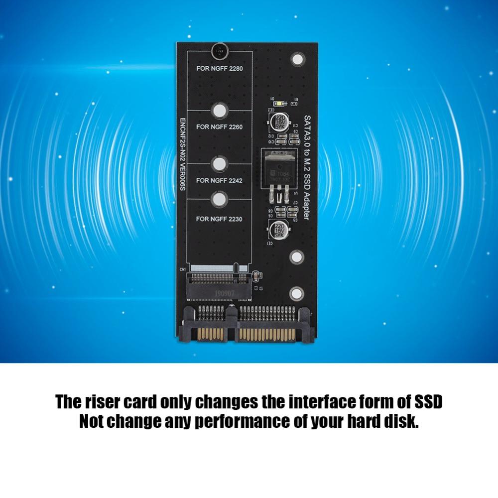 22PIN M.2 NGFF To SATAs Adapter Black Hard Drive Disk Adapter Hard Drive Disk Upgrad