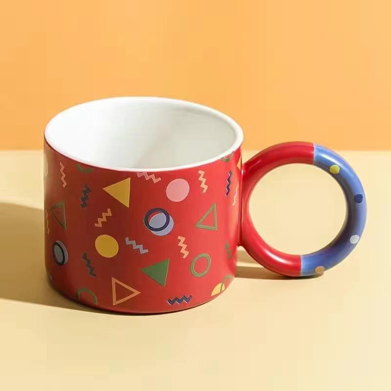 Ins Style High Value Mug Creative Cute Drinking Cup Girls Ceramic Cup Office Couple Coffee Cup
