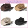 Western Mens Suede Cowboy Hat With Metal Buckle For Autumn Winter Elegant Style