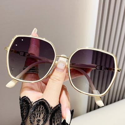 Sunglasses For Women'S High-End Face, Small Uv-Proof Sunglasses, Trendy Bright-Edged Driving Sunshade Glasses
