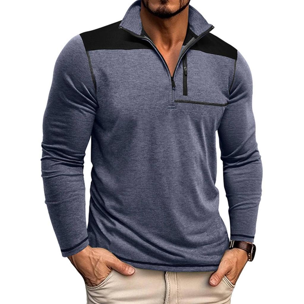Men's Pullover Mock Neck Sweatshirts Athletic Casual Long Sleeve Golf Shirts