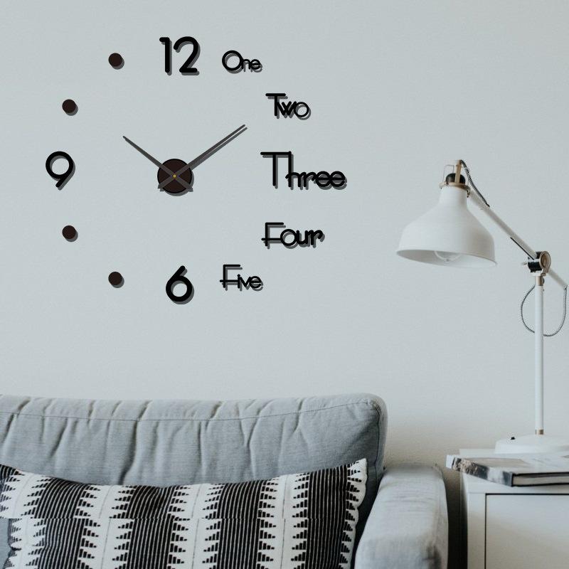 Nordic Creative and Personalized Diy Clock, Living Room Background Wall Clock, No Need for Drilling, Silent Clock, Bedroom Wall Clock