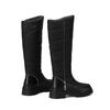 Krazing Pot PU Down Boots Cold-resistant Winter Shoes Med Heels Size 44 Super Size Snow Boots Zipper Round Toe Keep Warm Thigh High Boots
