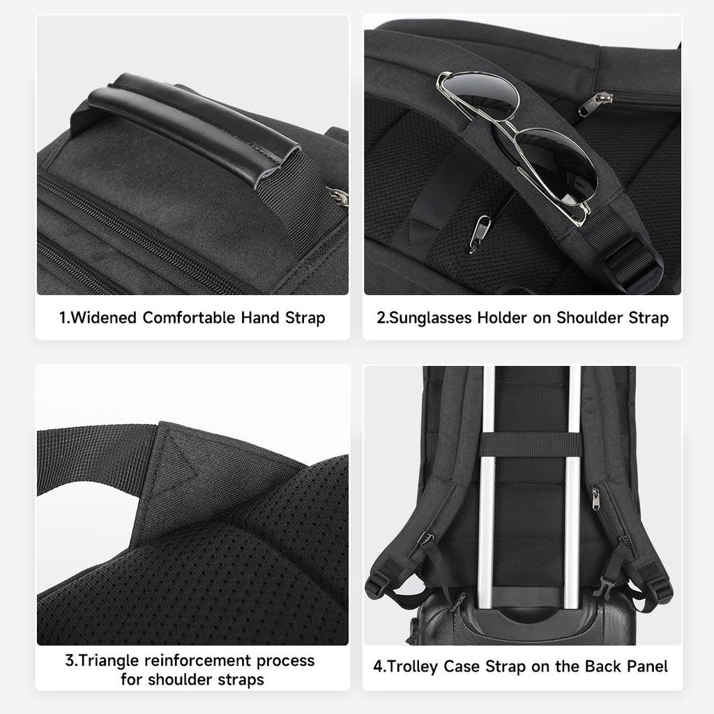 Tigernu Erweiterbarer Rucksack für Herren, 15,6–19 Zoll Laptop-Rucksäcke, männlicher Reiserucksack, 38 l, große Kapazität, Business-Tasche