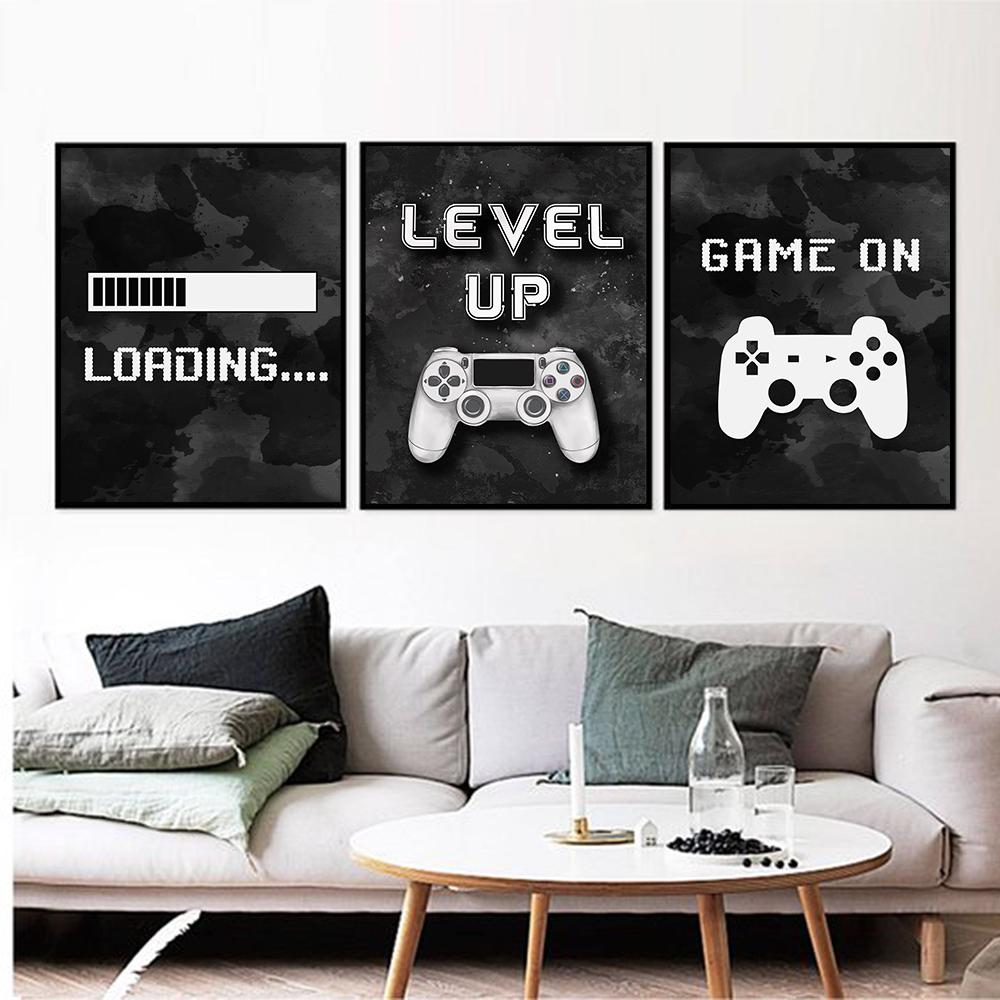 Video-Gaming-Zimmer-Poster, abstrakte Heimdekoration, Leinwandgemälde, lustiges Partyspiel, Wandkunst, Bilder für Jungen, Kinderzimmer, Dekoration