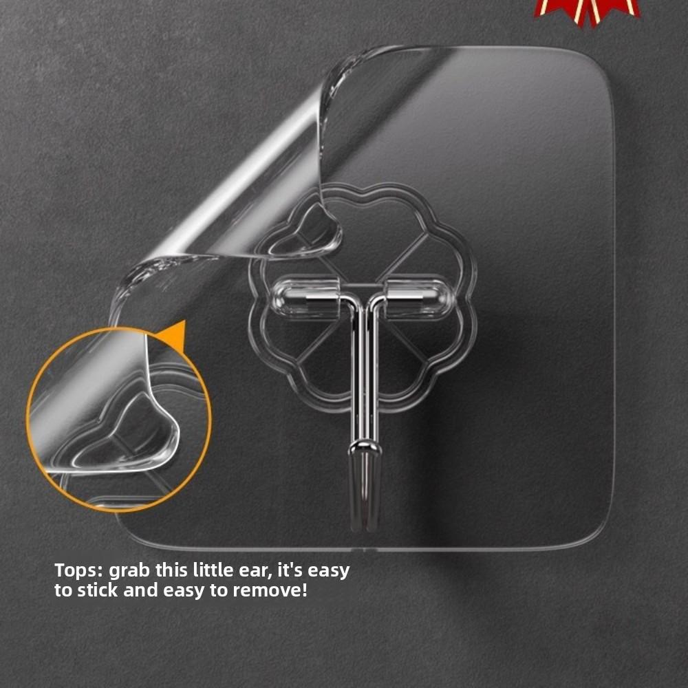 Useful Suction Cup Hook Waterproof Wear-resistant Wall Mount Self-adhesive Bathroom Hook for Living Room Bathroom Closet