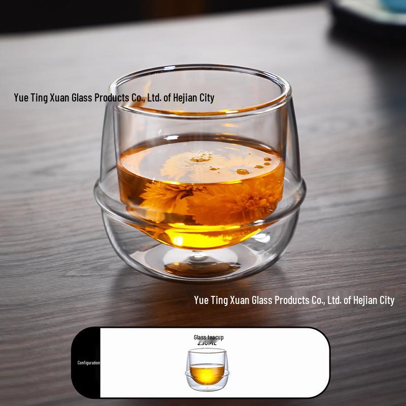Double-Layer Glass Teapot with Infuser - Anti-Scald, Single-Serve Tea Set for Home or Office