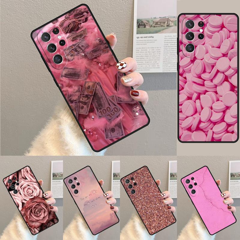 Pink Aesthetic TPU Phone Case For Samsung Galaxy Note 10 Pro S26 S25 S24 S23 S22 Ultra Plus S21 FE S20 Shockproof Cover