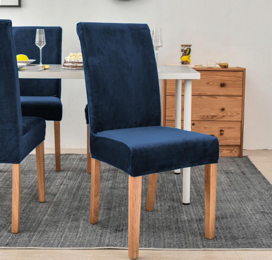 Cover Velvet Chair, Navy Blue Velvet, Thick