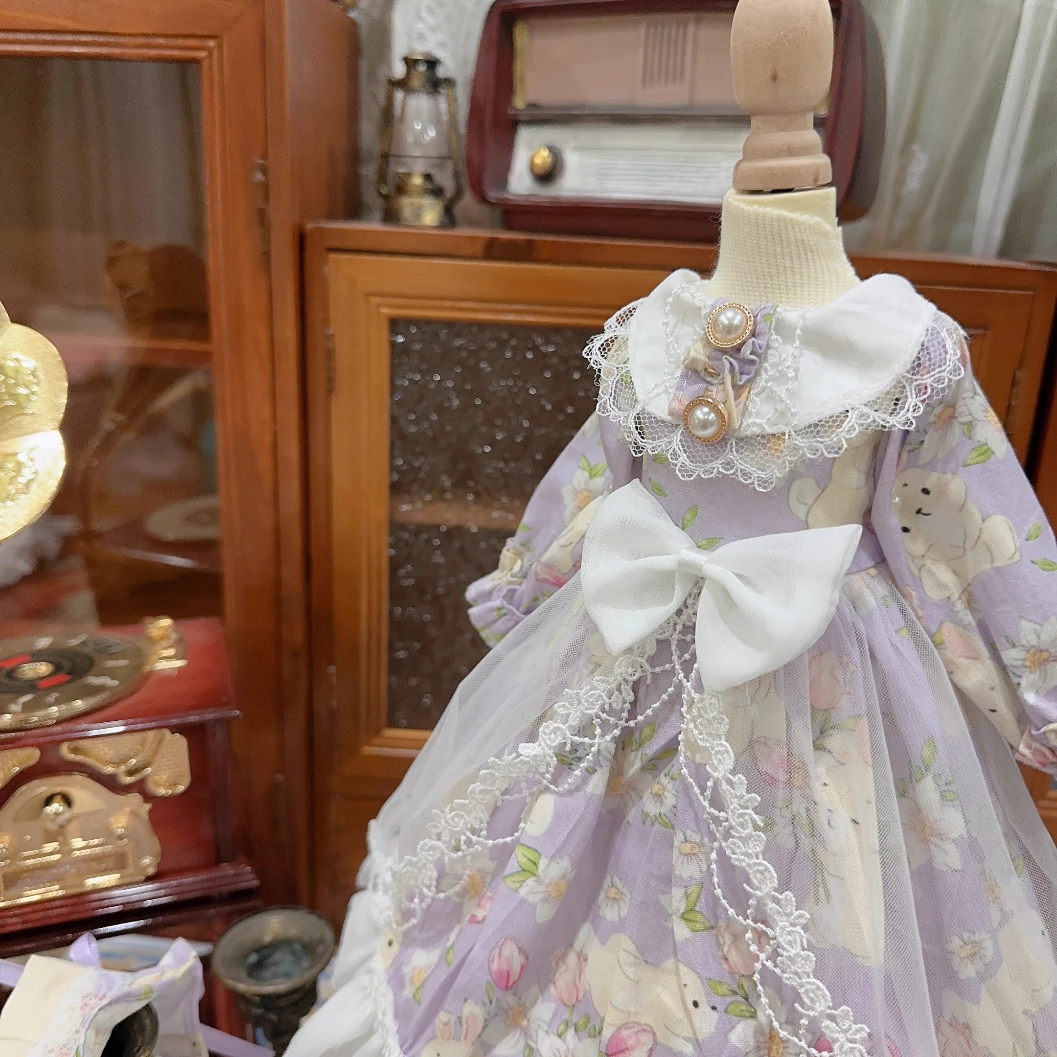 

HAMRETHYPPZ 14 16 13 BJD Ball Jointed Doll Dress, Doll Costume, Doll Maid Outfit, Champagne Color Cute Doll, Ribbon Princess Skirt, Cute Princess