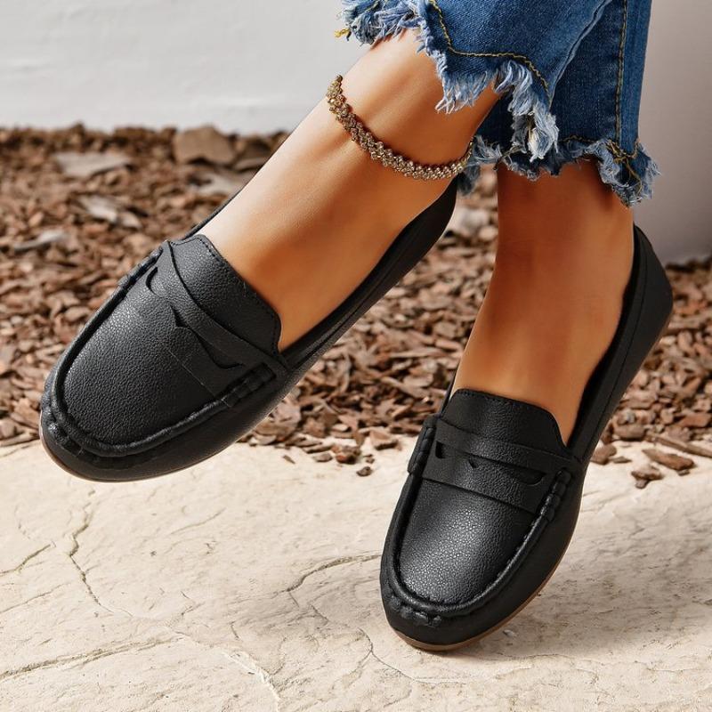 Flat Four Seasons Lightweight Casual Shoes Fashion One Foot Stirrup Women's Shoes Round Head Single Shoes