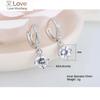 925 Sterling Silver Earrings Mosaic Cz Four Claws Zircon Drop Earrings For Women Oorbellen Brincos Pendientes S -E401