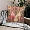 2D Flat- Vintage Floral Greyhound Throw Pillow Cover Art Nouveau Style Decorative Cushion Case For Sofa Bedroom Living Room
