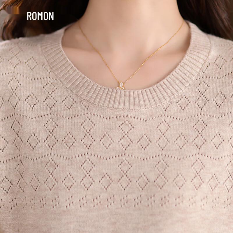 Luomen Women's Wool Blend Long Sleeve Round Neck Midi Knit Dress