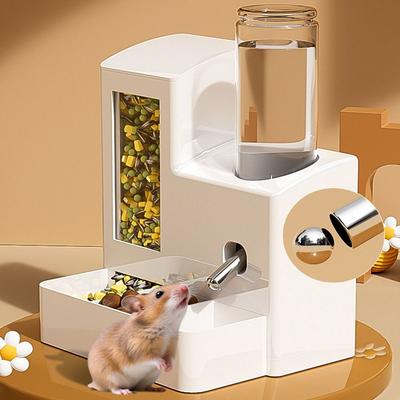 Alimentateur d'eau automatique pour hamster 2 en 1 Sans goutte 80 ml Distributeur d'eau pour petits animaux Grande capacité Amovible