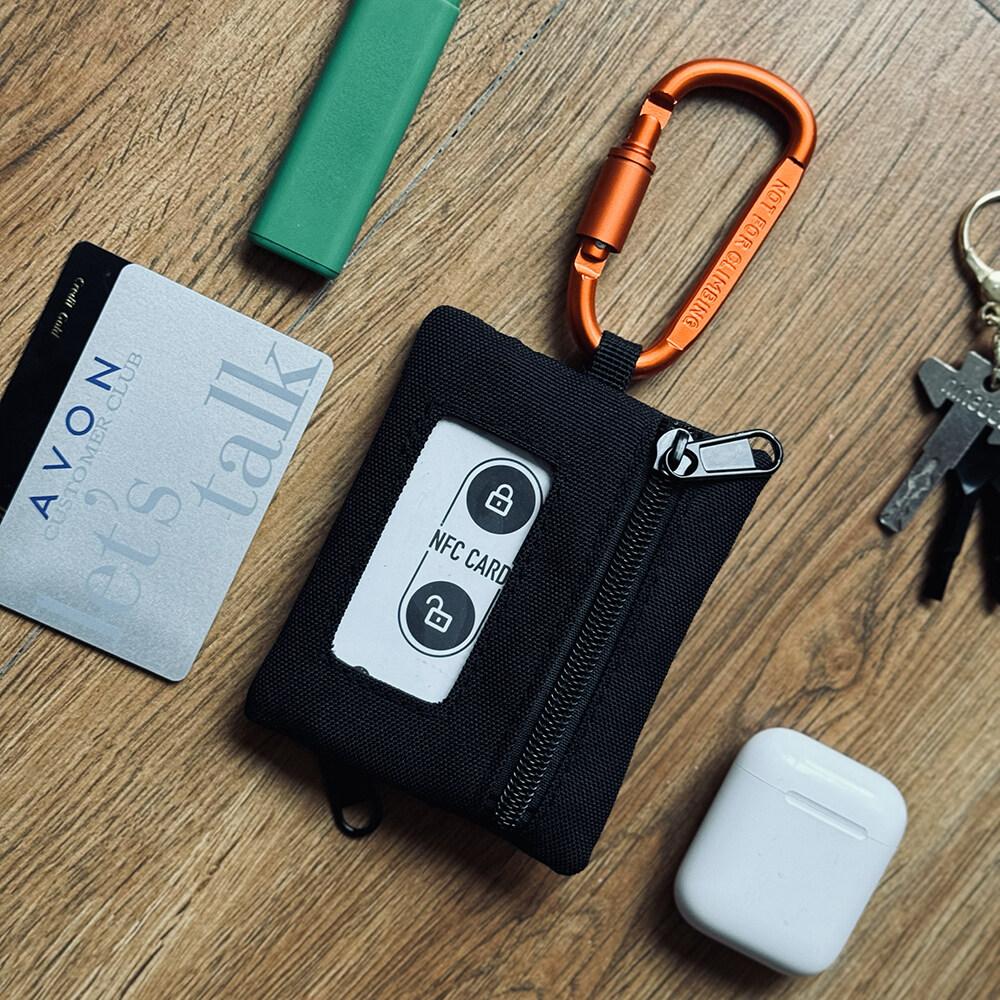 Multi Functional Mini ID Card Holder Mens and Womens Bank Credit Card Key Bus Subway Cards Sports Zipper Pouch with Lanyard