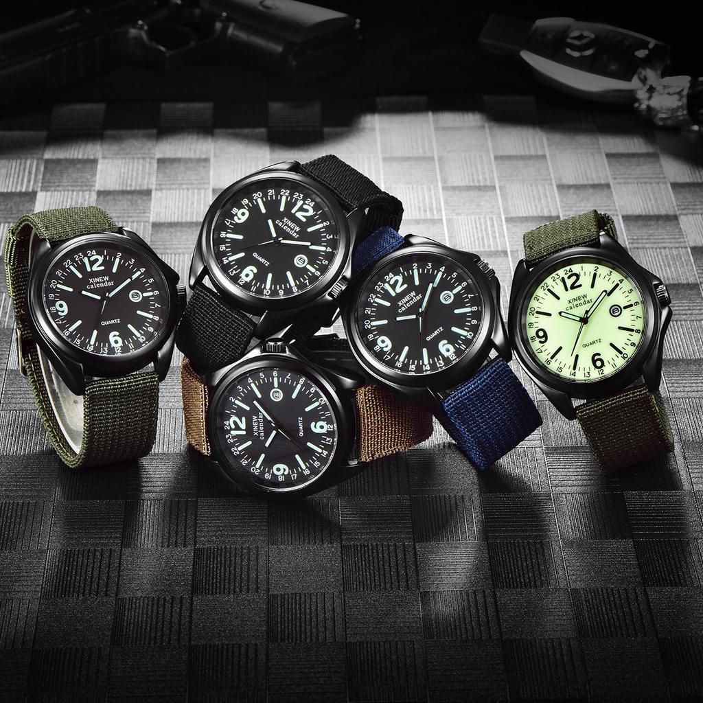 Men's Fashion Nylon Quartz Date Wristwatch 1814